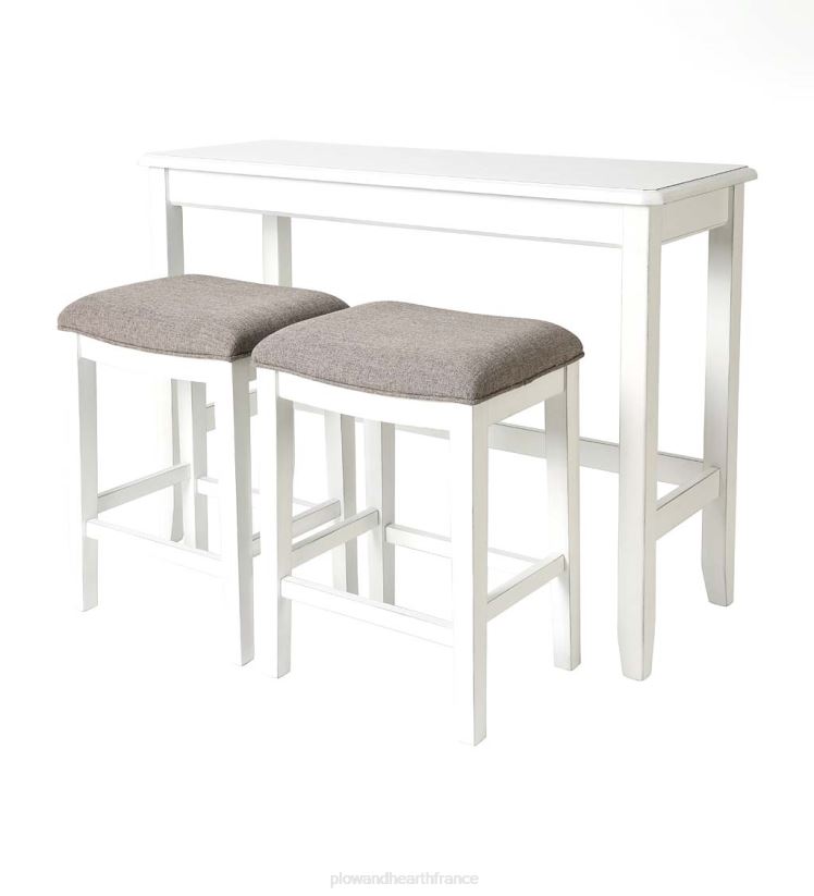 Plow & Hearth meubles ensemble de table de canapé avec tabourets en forme de selle - expresso 0BNZ2087