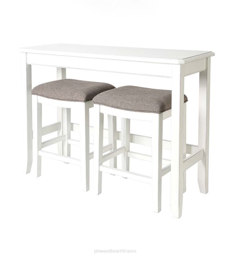 Plow & Hearth meubles ensemble de table de canapé avec tabourets en forme de selle - expresso 0BNZ2087