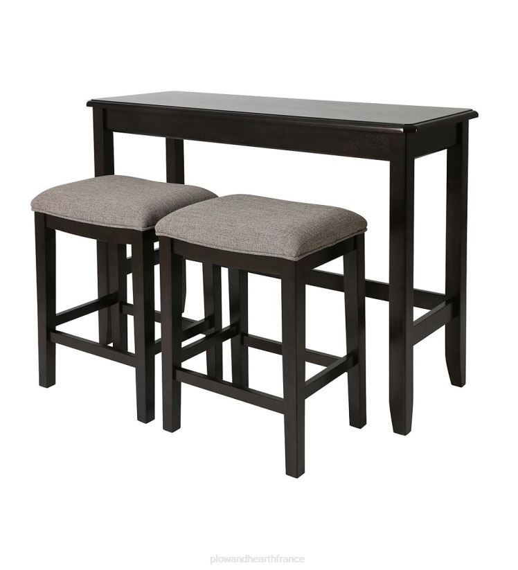 Plow & Hearth meubles ensemble de table de canapé avec tabourets en forme de selle - expresso 0BNZ2087