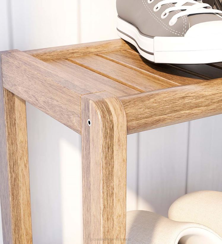 Plow & Hearth meubles support de rangement de bibliothèque console à trois étagères de ferme - châtaignier antique 0BNZ2090