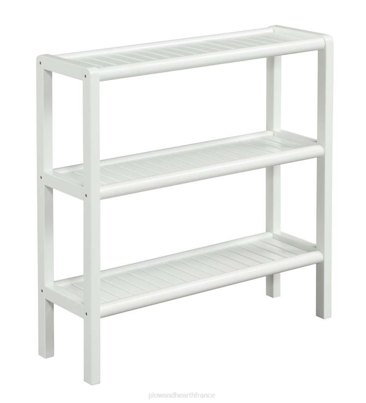 Plow & Hearth meubles support de rangement de bibliothèque console à trois étagères de ferme - châtaignier antique 0BNZ2090