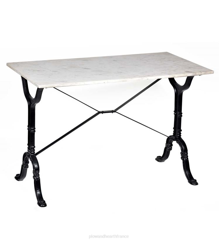 Plow & Hearth meubles table console plateau en marbre et base en fonte - blanc 0BNZ2086