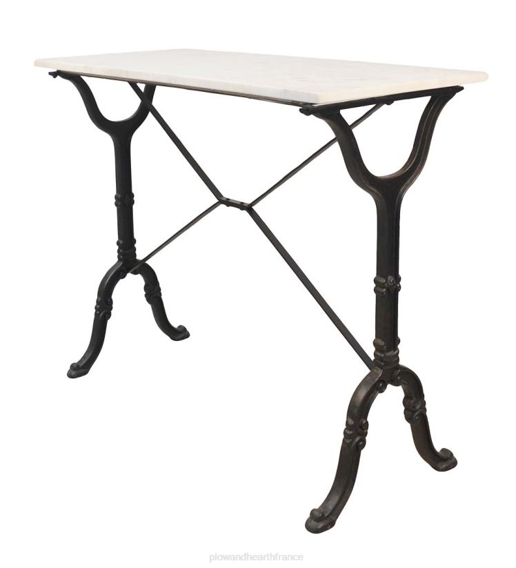 Plow & Hearth meubles table console plateau en marbre et base en fonte - blanc 0BNZ2086