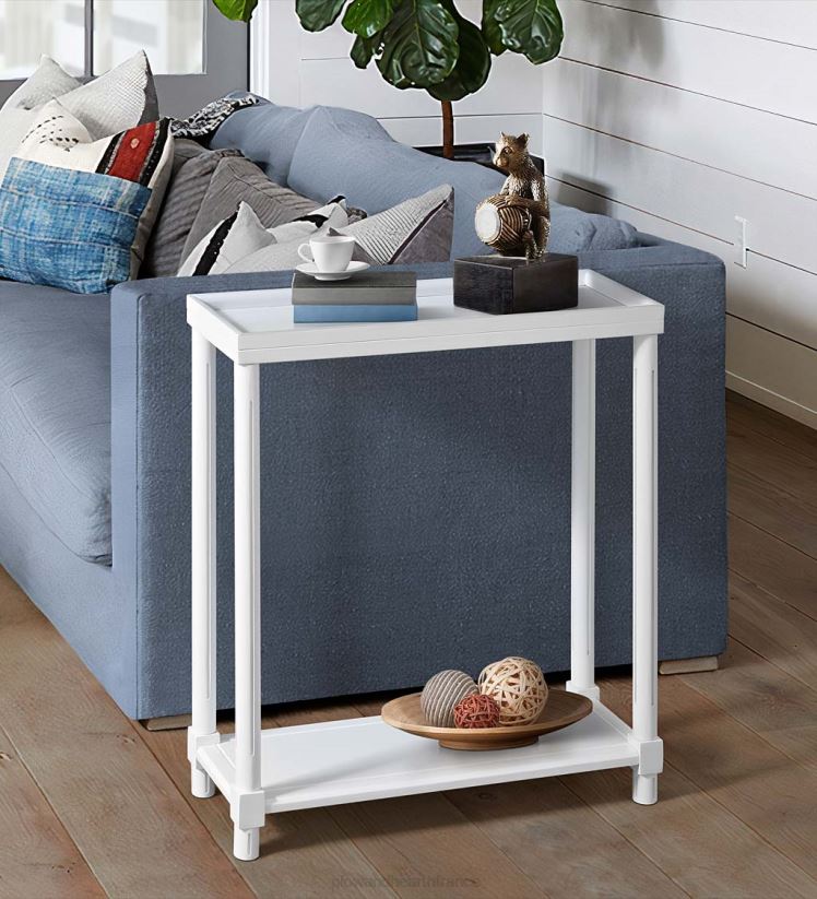 Plow & Hearth meubles Allison Slim tables d'appoint en bois, lot de 2 - blanc 0BNZ1986