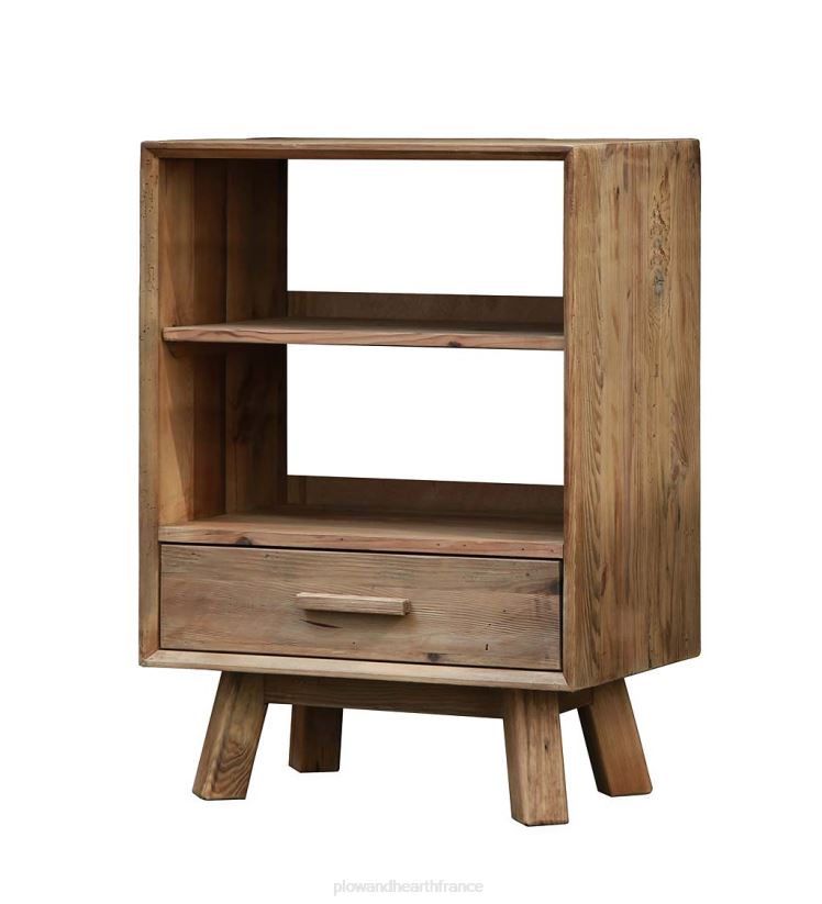 Plow & Hearth meubles Bibliothèque en pin récupéré Rowan Ridge avec tiroir 0BNZ2002