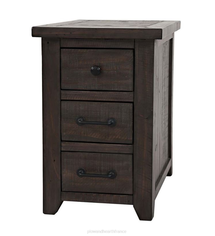 Plow & Hearth meubles Cape Charles a récupéré la table d'appoint de la centrale électrique de Barnwood avec des ports USB - Barnwood 0BNZ1988