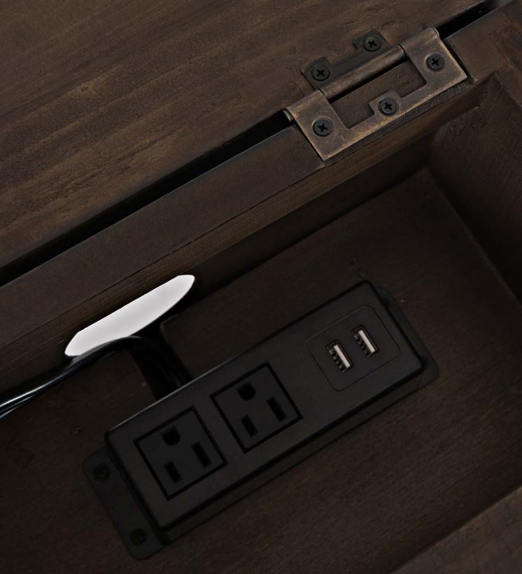 Plow & Hearth meubles Cape Charles a récupéré la table d'appoint de la centrale électrique de Barnwood avec des ports USB - Barnwood 0BNZ1988