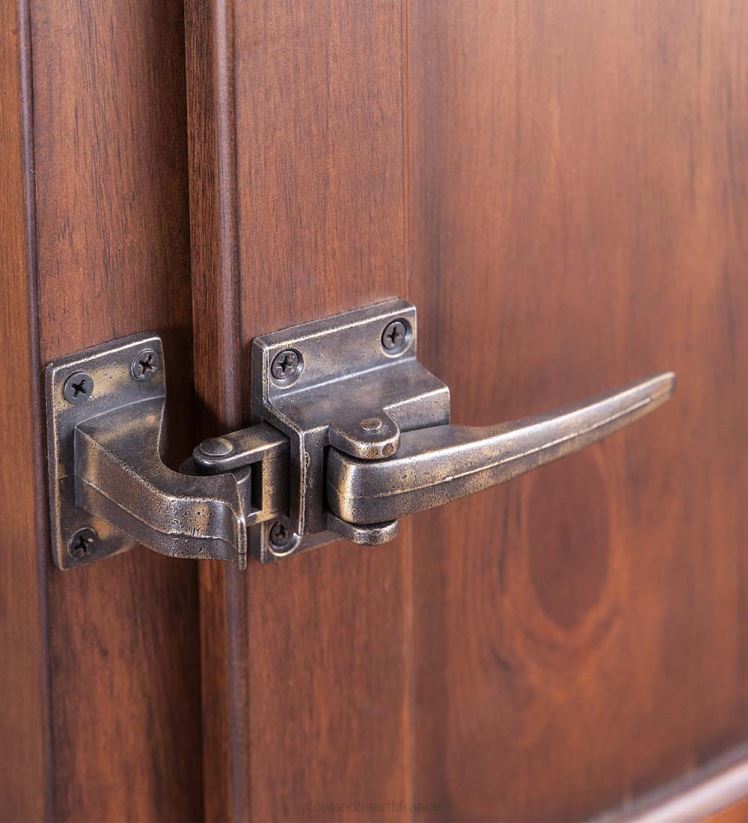 Plow & Hearth meubles Table console en bois avec glacière Portland avec quincaillerie réplique - noyer 0BNZ1979