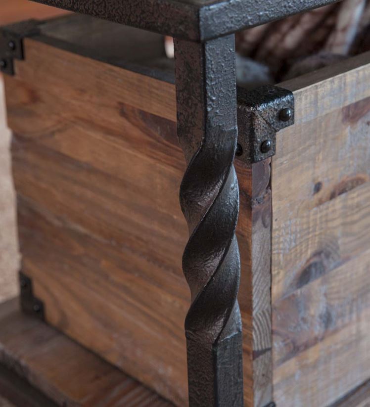 Plow & Hearth meubles banc/table de ruisseau profond avec structure en métal et bois rustique 0BNZ1975