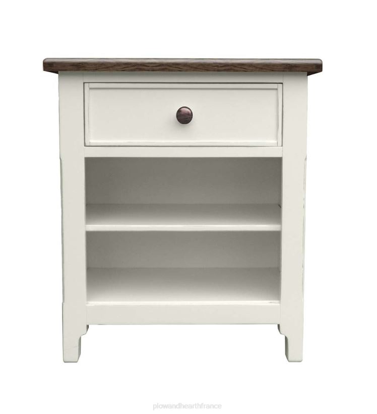 Plow & Hearth meubles commode de chevet Fletcher de la collection Farmhouse de Laurel Ridge - cacao 0BNZ2008