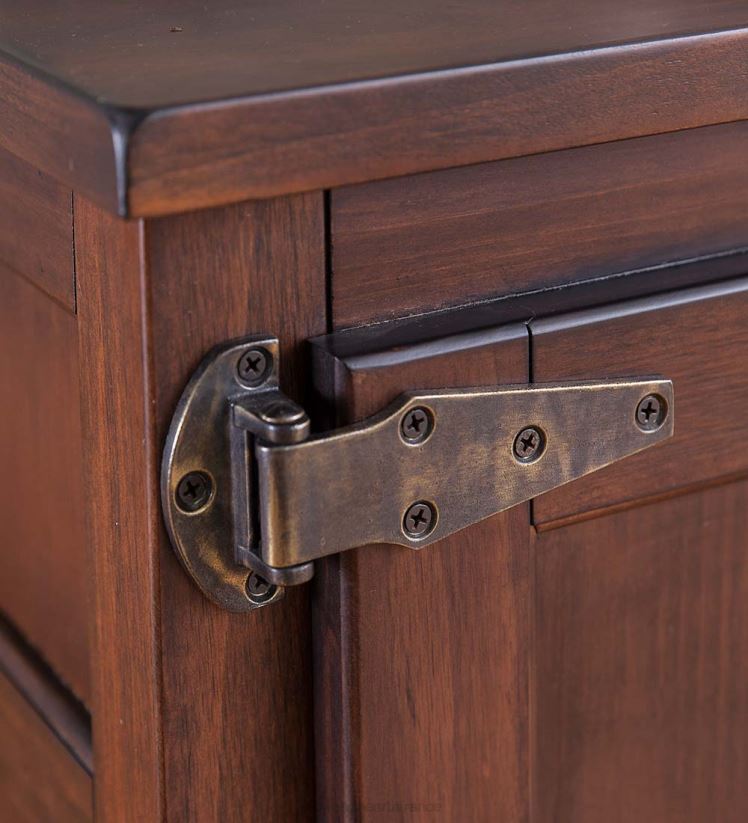 Plow & Hearth meubles table basse/banc en bois de glacière Portland avec quincaillerie réplique - noyer 0BNZ1984