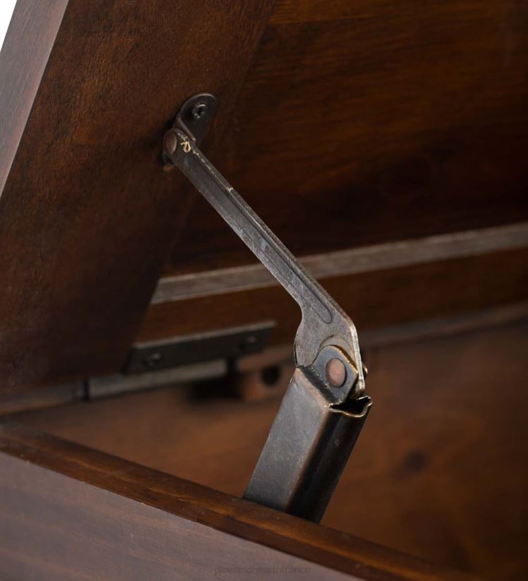 Plow & Hearth meubles table basse/banc en bois de glacière Portland avec quincaillerie réplique - noyer 0BNZ1984