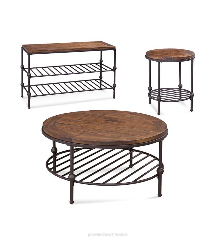 Plow & Hearth meubles table console en pin avec étagères à rayons 0BNZ2004