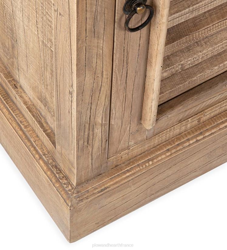 Plow & Hearth meubles table d'appoint promenade en bois d'hévéa avec porte à volets 0BNZ2009