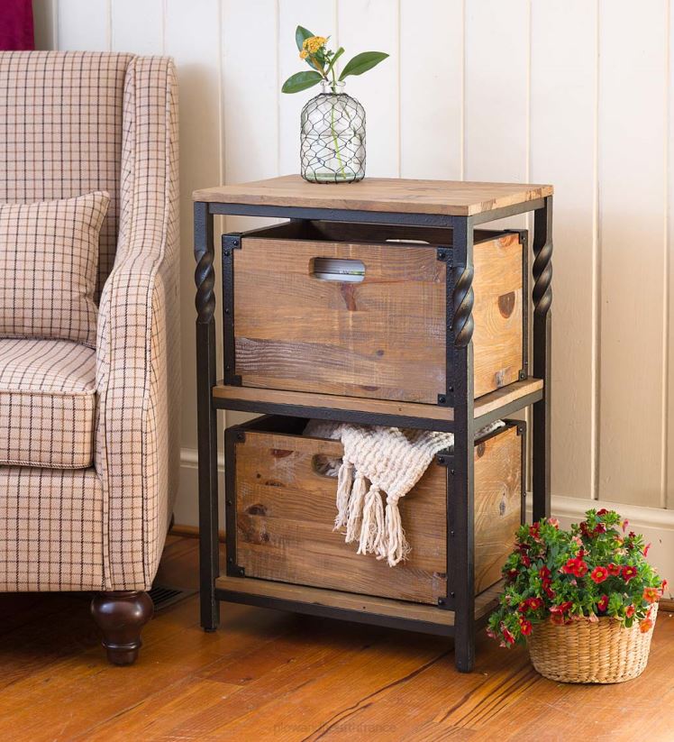 Plow & Hearth meubles table de bout Deep Creek avec étagères 0BNZ1973