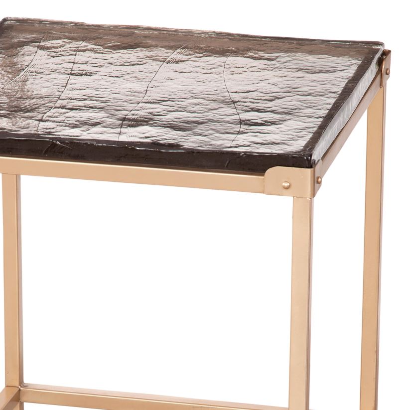 Plow & Hearth meubles table de bout en verre moulé Melissa 0BNZ2013