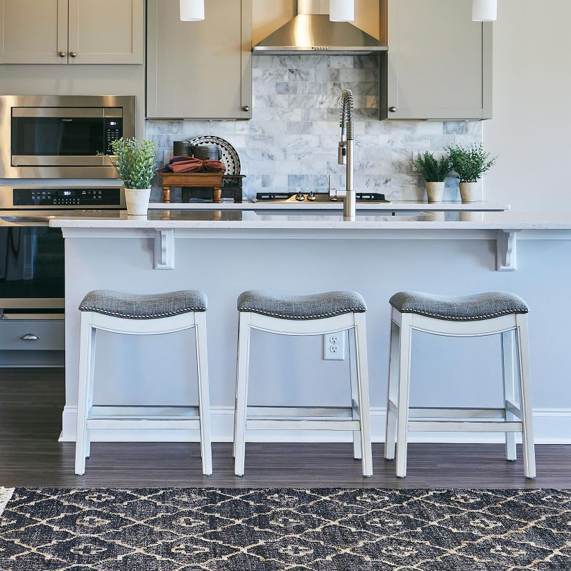 Plow & Hearth meubles Tabouret de bar haut en forme de selle Clara - blanc 0BNZ2055