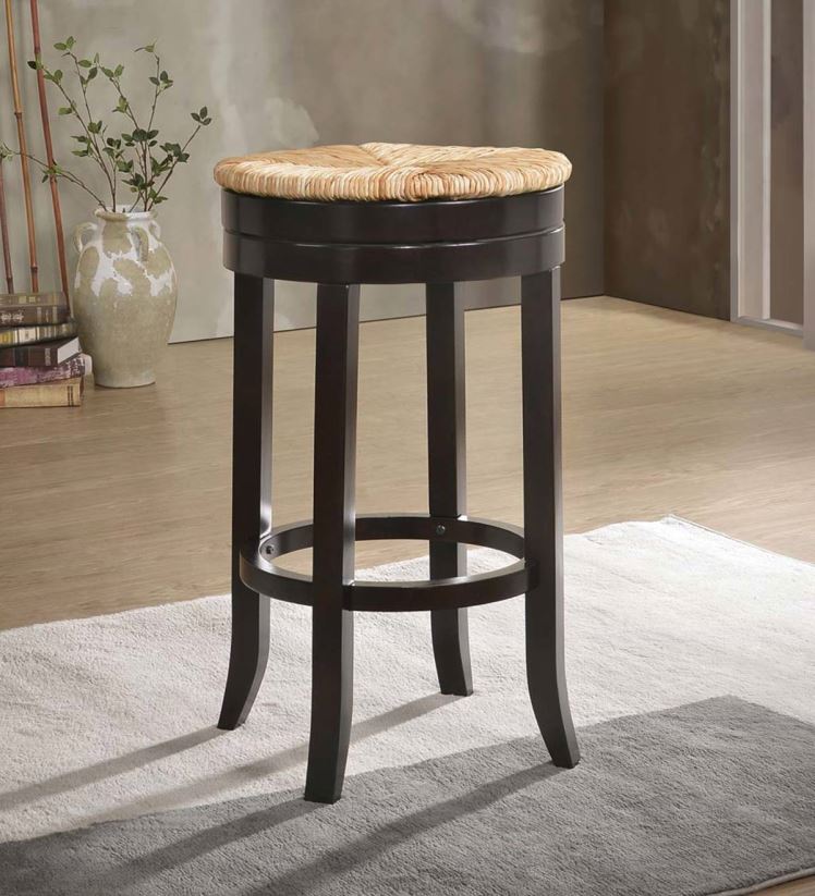 Plow & Hearth meubles Tabouret de bar pivotant à siège rond en jonc de 30