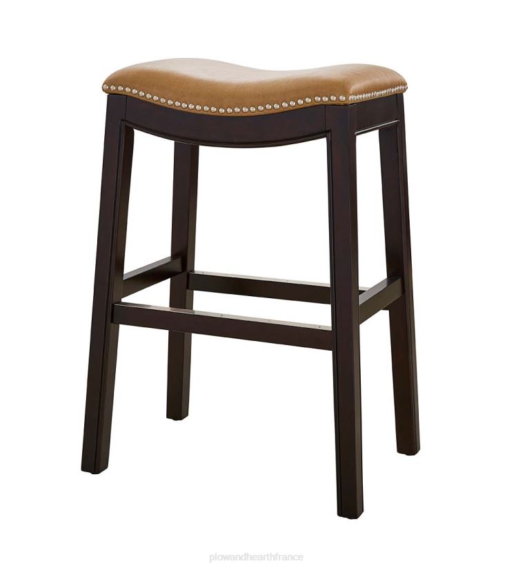 Plow & Hearth meubles tabouret de bar avec siège en selle lena - beige 0BNZ2052