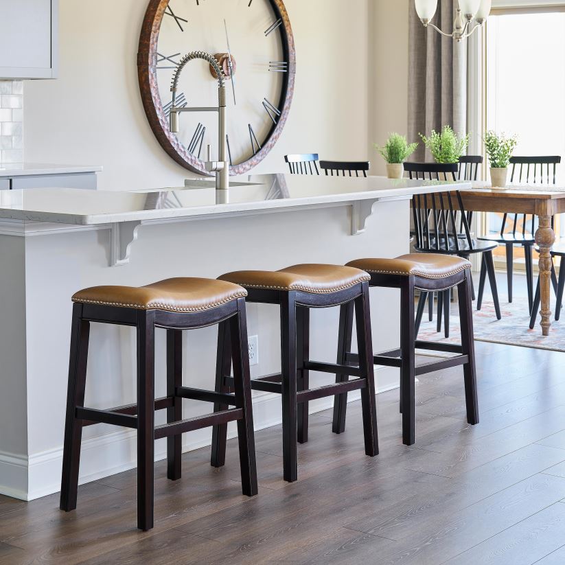 Plow & Hearth meubles tabouret de bar avec siège en selle lena - beige 0BNZ2052