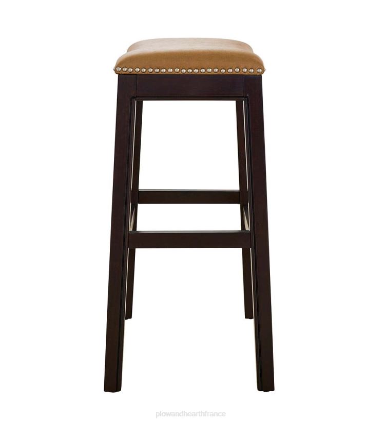 Plow & Hearth meubles tabouret de bar avec siège en selle lena - beige 0BNZ2052