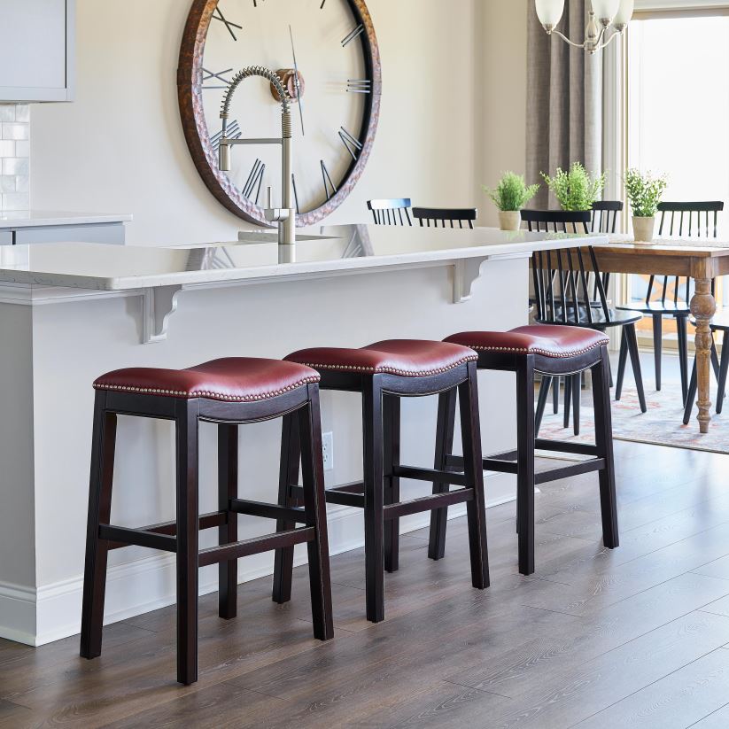 Plow & Hearth meubles tabouret de bar avec siège en selle lena - beige 0BNZ2052