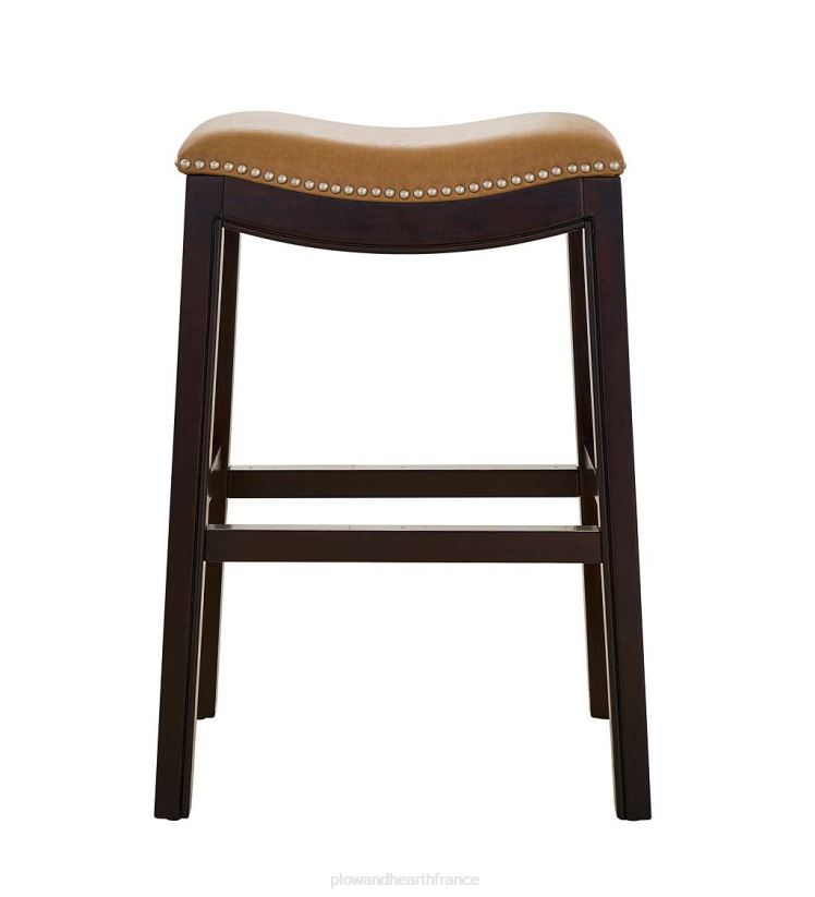 Plow & Hearth meubles tabouret de bar avec siège en selle lena - beige 0BNZ2052