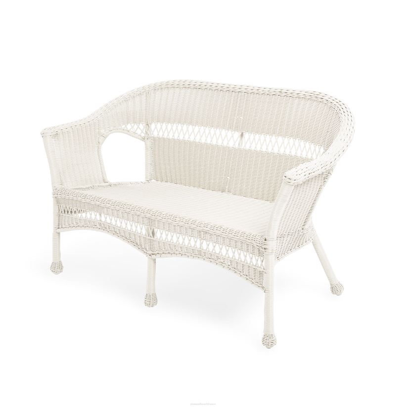 Plow & Hearth meubles causeuse en résine tressée facile d'entretien - noir 0BNZ3158