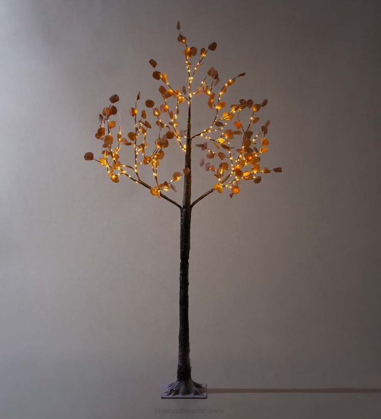 Plow & Hearth saisonniers et cadeaux Arbre dollar en argent rose éclairé électrique intérieur/extérieur, 7'h avec 270 lumières - rose 0BNZ3215