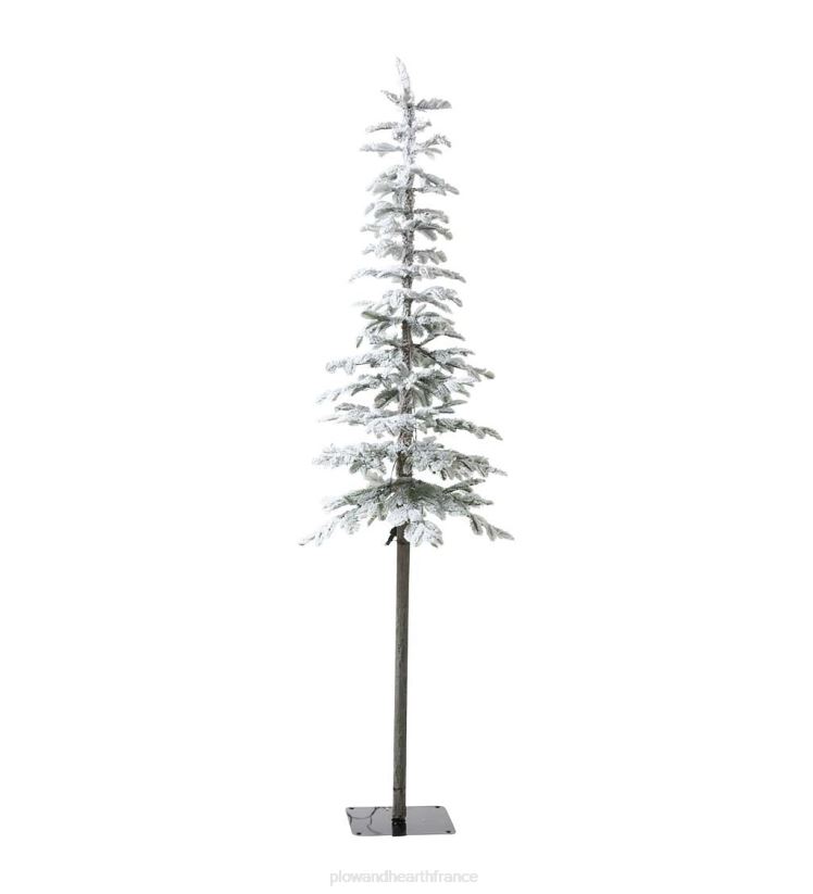 Plow & Hearth saisonniers et cadeaux Sapin de Noël alpin floqué Monte Rosa de 6' avec 150 LED blanc chaud 0BNZ3232