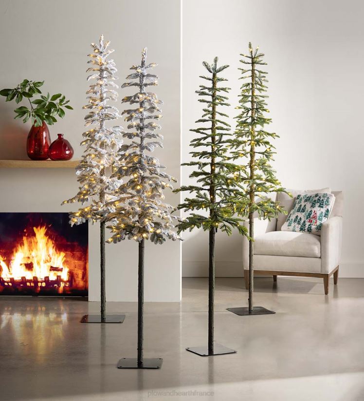 Plow & Hearth saisonniers et cadeaux Sapin de Noël alpin floqué Monte Rosa de 6' avec 150 LED blanc chaud 0BNZ3232
