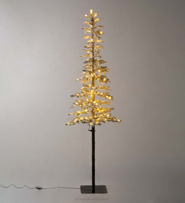 Plow & Hearth saisonniers et cadeaux Sapin de Noël alpin floqué Monte Rosa de 6' avec 150 LED blanc chaud 0BNZ3232
