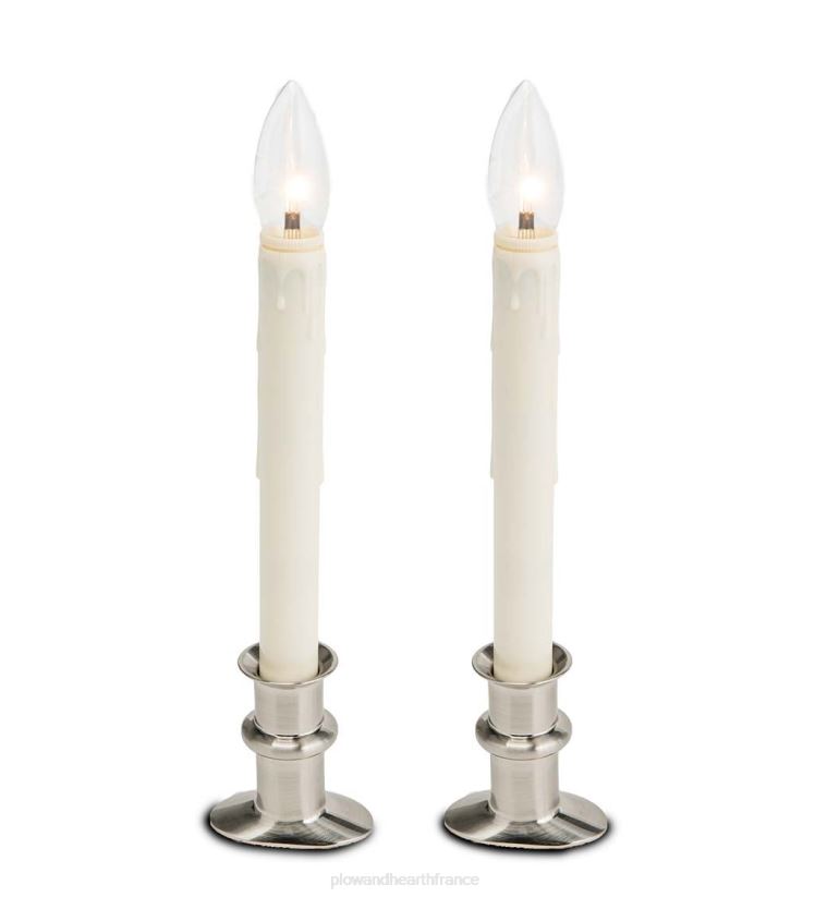 Plow & Hearth saisonniers et cadeaux bougies de fenêtre réglables, lot de 2 - onyx 0BNZ3000