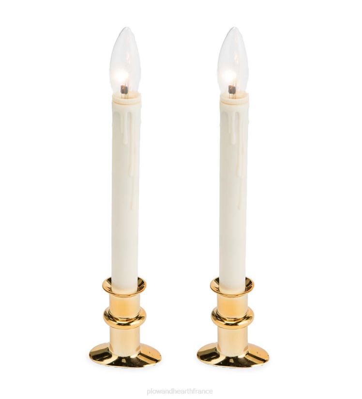Plow & Hearth saisonniers et cadeaux bougies de fenêtre réglables, lot de 2 - onyx 0BNZ3000