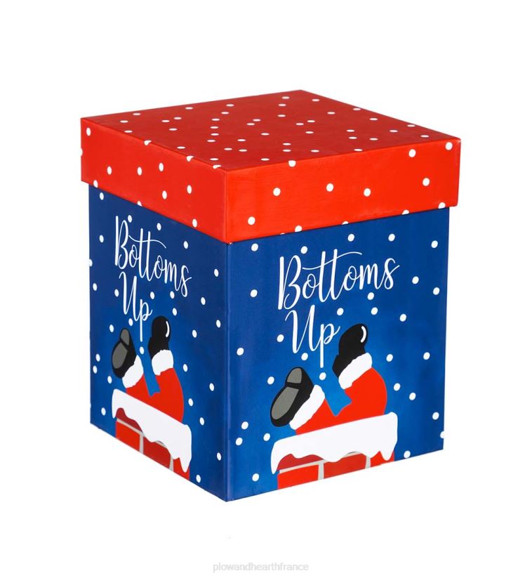 Plow & Hearth saisonniers et cadeaux fond vers le haut 17 oz. verre à vin sans pied avec boîte cadeau 0BNZ2990