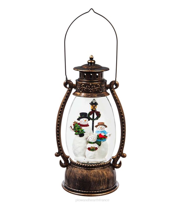 Plow & Hearth saisonniers et cadeaux Lanterne LED bonhomme de neige avec décor de table à action tournante 0BNZ2155