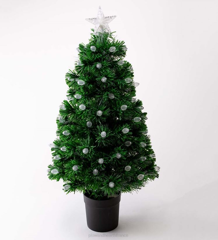 Plow & Hearth saisonniers et cadeaux Sapin de Noël de table à fibres optiques à couleurs changeantes 0BNZ2154