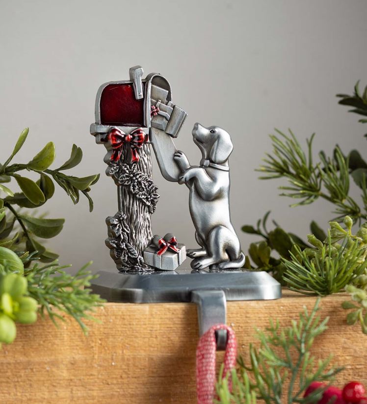 Plow & Hearth saisonniers et cadeaux chien à la boîte aux lettres cintre pour bas de Noël 0BNZ2137