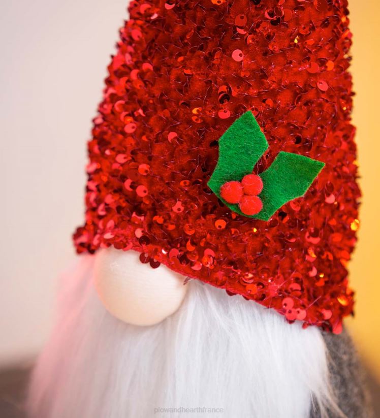 Plow & Hearth saisonniers et cadeaux décor de table de gnome en peluche scintillant des fêtes, ensemble de 2 0BNZ2150