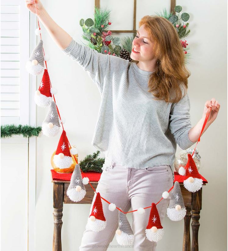 Plow & Hearth saisonniers et cadeaux guirlande suspendue de gnome en peluche 0BNZ2153