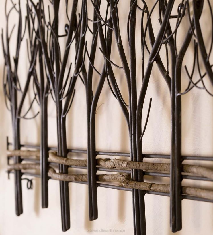 Plow & Hearth saisonniers et cadeaux tableau mural métal et vigne naturelle sept arbres d'hiver 0BNZ2158