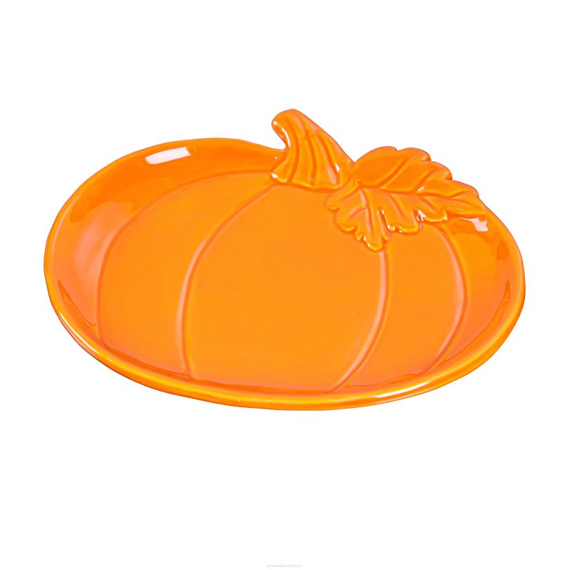 Plow & Hearth saisonniers et cadeaux assiettes de citrouille d'automne en céramique, ensemble de 6 0BNZ3118