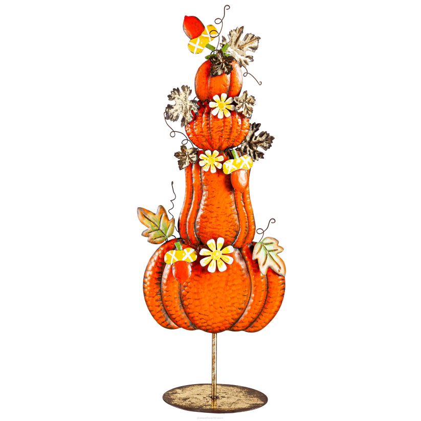 Plow & Hearth saisonniers et cadeaux statue en métal de citrouilles empilées 0BNZ3116