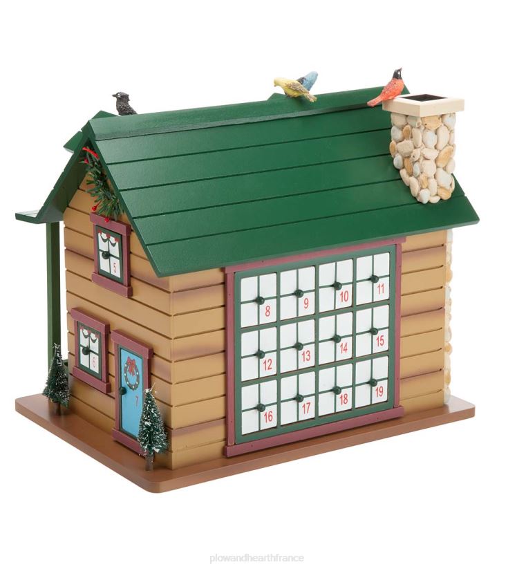 Plow & Hearth saisonniers et cadeaux Cabane de l'Avent de Noël avec animaux des bois et Père Noël 0BNZ2164