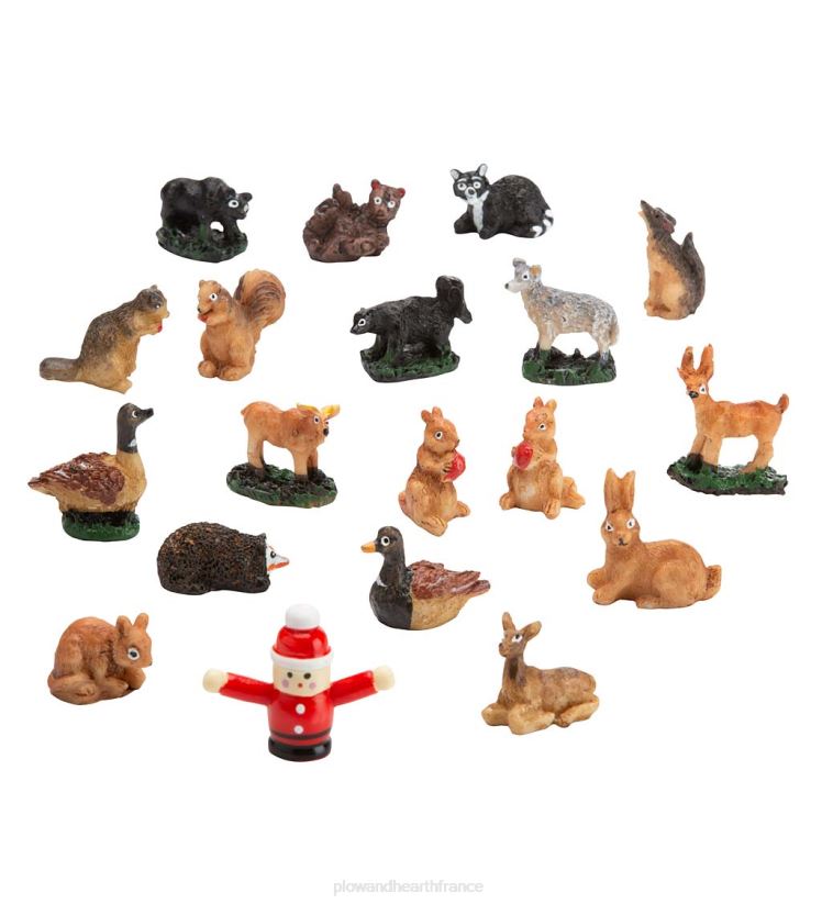 Plow & Hearth saisonniers et cadeaux Cabane de l'Avent de Noël avec animaux des bois et Père Noël 0BNZ2164