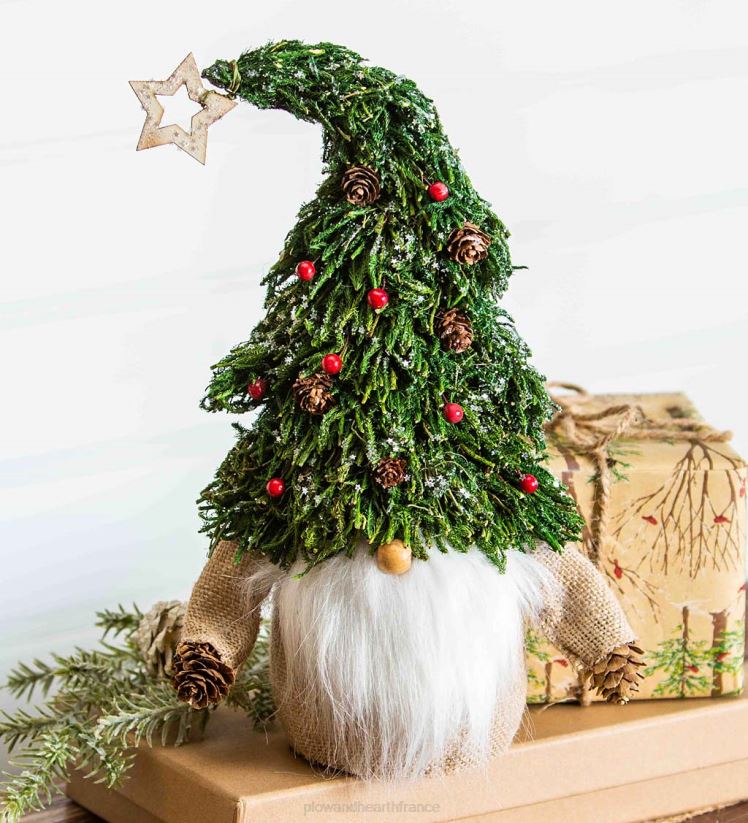 Plow & Hearth saisonniers et cadeaux Gnome des bois avec décoration de table en forme de chapeau d'arbre de Noël 0BNZ2195