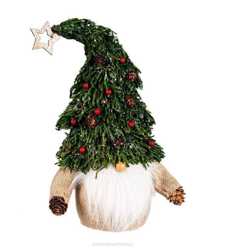 Plow & Hearth saisonniers et cadeaux Gnome des bois avec décoration de table en forme de chapeau d'arbre de Noël 0BNZ2195