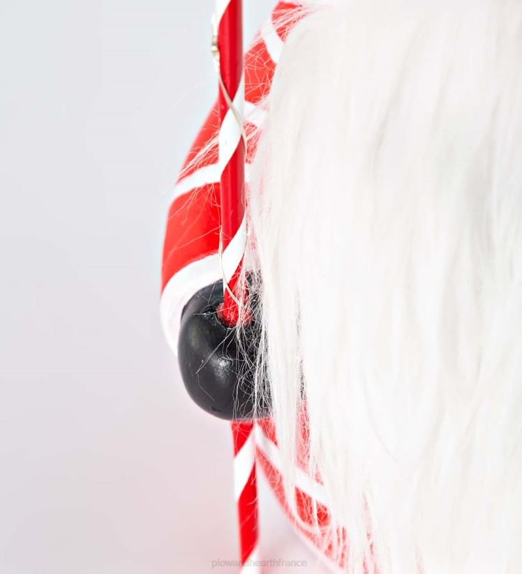 Plow & Hearth saisonniers et cadeaux Gnome du Père Noël avec canne en bonbon éclairée et barbe aux couleurs changeantes - noir 0BNZ2286