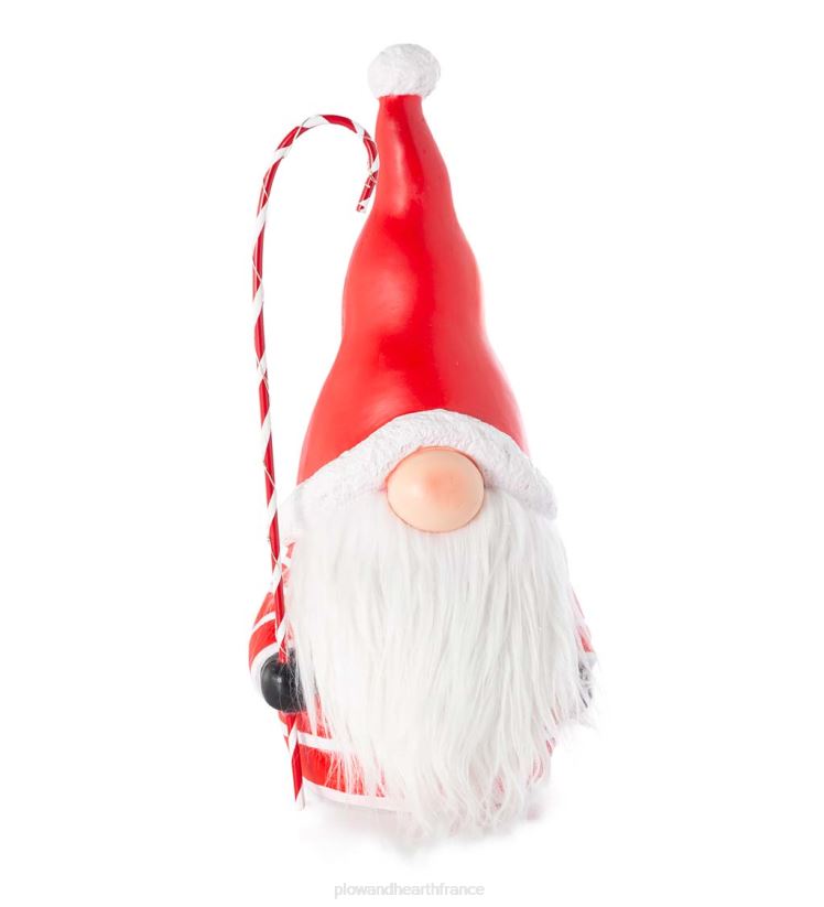 Plow & Hearth saisonniers et cadeaux Gnome du Père Noël avec canne en bonbon éclairée et barbe aux couleurs changeantes - noir 0BNZ2286