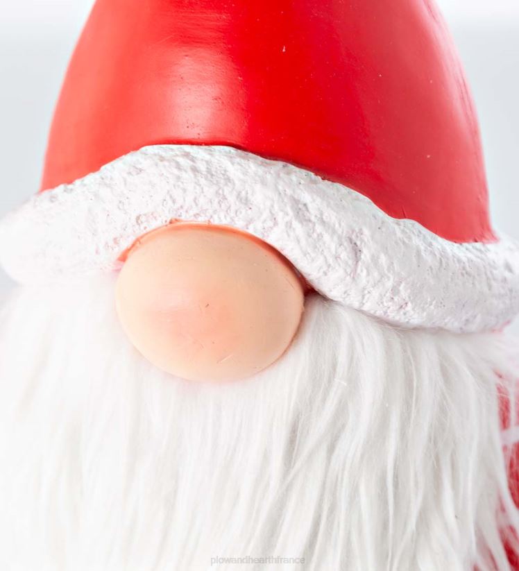 Plow & Hearth saisonniers et cadeaux Gnome du Père Noël avec canne en bonbon éclairée et barbe aux couleurs changeantes - noir 0BNZ2286